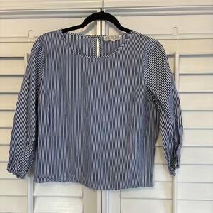 Pink Rose‎ Blue and White Stripe 3/4 Sleeve Top Size Medium
